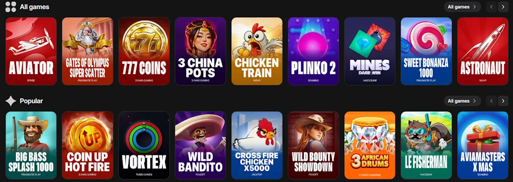 1Win Casino Spellen